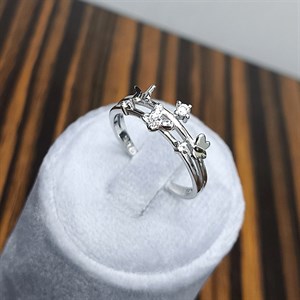 انگشتر نقره مینیمال پروانه کد 7435 