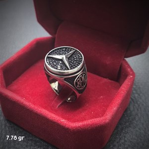 انگشتر نقره مردانه ترک مدل بنز 