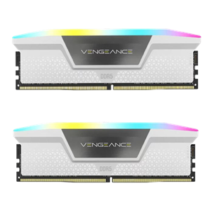 رم دو کاناله کورسیر مدل Vengeance RGB White Intel XMP ظرفیت 32 گیگابایت فرکانس 6000 مگاهرتز DDR5