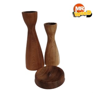 ست جاشمعی و جاعودی چوبی مدرن