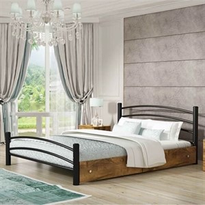 تخت خواب دو نفره فلزی مدل شادی بدون کشو بدون تشک مبلمان آپادانا مدل 603675