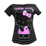 تیشرت زنانه طرح Hello kitty کد H11KT رنگ مشکی