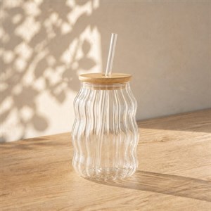 لیوان اسموتی تینا درب چوبی