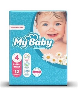 پوشک بچه مای بیبی چسبی سایز 4(12 عددی)