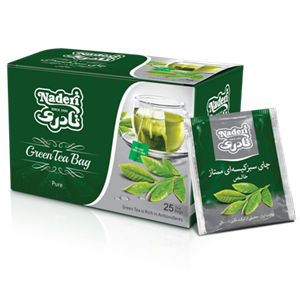 چای سبز کیسه ای ممتاز خالص نادری بسته 25 عددی