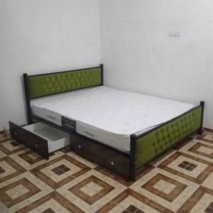 تخت خواب دو نفره چستر مدل لمسه با کشو بدون تشک مبلمان آپادانا مدل 600772