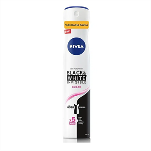 اسپری ضد تعریق نیوا Nivea زنانه مدل Black White Invisible Clearحجم 200 میل