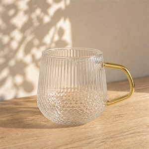 لیوان پیرکس طرحدار شفاف