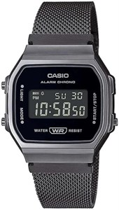 ساعت مچی دیجیتال CASIO Vintage مشکی استیل با تقویم و کرنومتر
