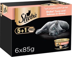 غذای مرطوب گربه شِبا تیونا و سالمونSheba 6×85 گرم