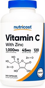 ویتامین C و زینک نوتریکواست مدل NCVITCZINCCAPSNutricost Vitamin C with Zinc