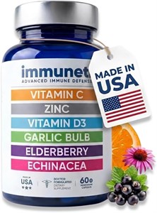 کپسول تقویت سیستم ایمنی ایمیونتی (Immuneti) حاوی الدربری، ویتامین C، ویتامین D3 و زینک