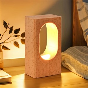 چراغ رومیزی چوبی LED دیمردار نالاکالNALACAL Natural Wood LED Desk Lamp