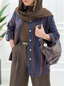 شکت گلیمی زنانه بنفش استایل کژوال