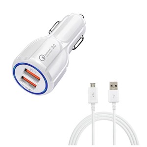 شارژر فندکی 35 وات مدل QC 3 به همراه کابل micro-usb
