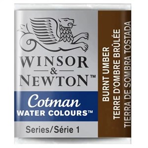 قرص آبرنگ وینزور اند نیوتن رنگ BURNT UMBER مدل COTMAN