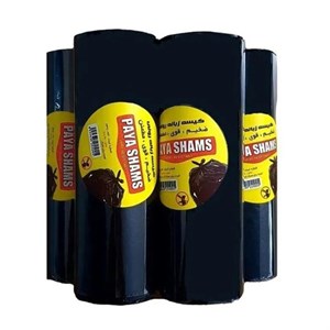 کیسه زباله رولی مشکی پایا شمس سایز 70*90 سانتی متر بسته 350 گرمی