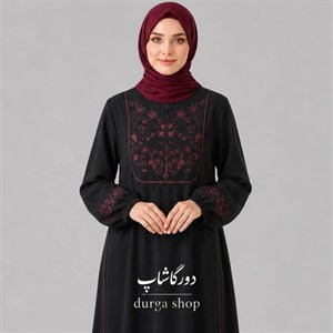 مانتو عبایی مدل نورا جنس کرپ الیزه فری سایز