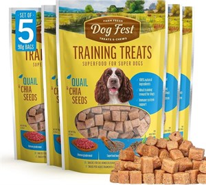 تشویقی سگ داگ فستldogfestl با طعم بلدرچین و دانه چیا 90gr | بدون گلوتن و مناسب معده حساس