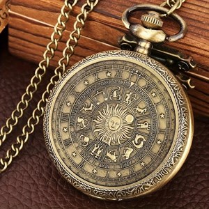 ساعت جیبی برنزی رترو طرح زودیاک