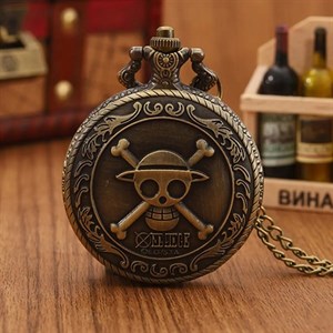 ساعت جیبی اسکلت و آویز بلند با قاب آلیاژی (کوارتز)
