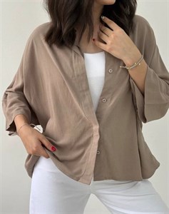 شومیز بیسیک لینن دکمه مخفی