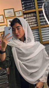 شال ساده نخی اسلپ تک‌رنگ سفید