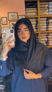 روسری مجلسی کوپرادور نگین (مشکی)و گیپور