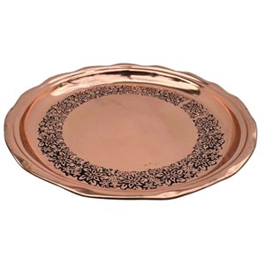 سینی مسی مدل گلدار کد 2434-01