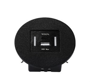پریز توکار گرد شارژر دار تیسا USB و Type-C