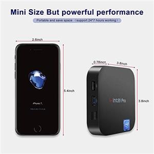 Mini PC Intel x5 Z8350 HD Graphics Fanless Desktop Computer Windows 10 Pro 64 bit 4GB 64GB Storage 4KHD Dual Band WiFi AC Bluetooth 4.2 