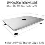 Twinscase MacBook 12 Inch Case Clear A1534,Version 2015-2018,Super Clear Glossy Clear Case for MacBook 12 Inch Retina Display- [True Fit][Ultra Slim]