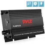 Dual Channel Mini Portable Stereo- Receiver Box - 300 Watt Rack Mount Audio Speaker Power Amplifier System w/ 3.5mm Input - Enjoy Amplified Sound for Your Home Entertainment System - Pyle PLMPA35