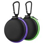 Earphone Carry Case, SUNGUY [5-Pack] Small Round Pocket Earbud Travel Carrying Case with Colorful Zipper for Smartphone Earphone,Wireless Headset,USB Cable,SD Cards Storage Bags and More