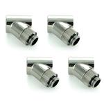 Monsoon G1/4" 45° Rotary Fitting, 1/2" OD Matched Body, Chrome, 4-Pack