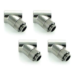 Monsoon G1/4" 45° Rotary Fitting, 1/2" OD Matched Body, Chrome, 4-Pack 