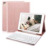 iPad Keyboard Case 9.7 for New iPad 2018 6th Gen, iPad Pro 9.7" 2017 5th Gen, iPad Air 2/Air, Wireless Detachable Keyboard, Multiple Angle Stand Honeycomb Cover with Pencil Holder (Champagne)