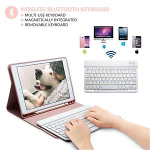 iPad Keyboard Case 9.7 for New 2018 6th Gen Pro 2017 5th Air 2 Wireless Detachable Multiple Angle Stand Honeycomb Cover with Pencil Holder Champagne 