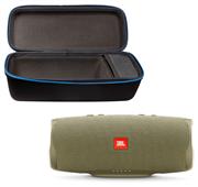 JBL Charge 4 Portable Waterproof Wireless Bluetooth Speaker Bundle with divvi! Charge 4 Protective Hardshell Case - Sand