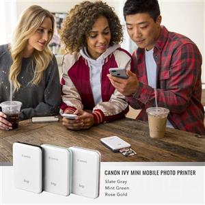 Canon Ivy Mini Mobile Photo Printer (Rose Gold) with Canon 2 x 3 Zink Photo Paper and Microfiber Cloth 