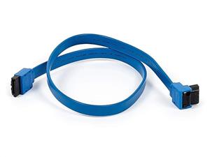 Monoprice 18-Inch SATA III 6.0 Gbps Cable with Locking Latch and 90-Degree Plug - Blue