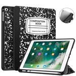 Fintie iPad 9.7 2018 Case with Built-in Apple Pencil Holder - [SlimShell] Lightweight Soft TPU Back Protective Cover w/Auto Wake Sleep for Apple iPad 2018 9.7 Inch (6th Gen), Composition Book Black