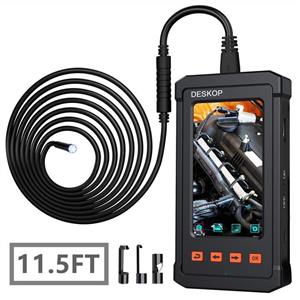 Industrial Endoscope, DESKOP 4.3inch LCD Screen with 5.5mm Borescope 1080P HD Micro Inspection Camera Semi Rigid Cable for Auto Engine Inspect (11.5 FT) 