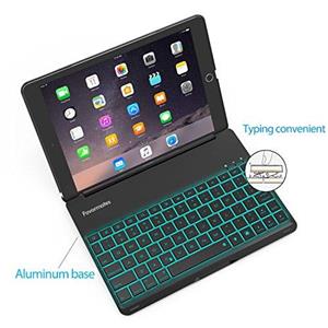 Favormates Keyboard Case for iPad 2018 6th Gen 2017 5th Air Thin Light Aluminum Alloy Wireless BT Backlit Color with only 9.7 inch ipad 