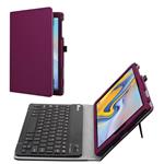 Fintie Folio Keyboard Case for Samsung Galaxy Tab A 10.5 2018 Model SM-T590/T595/T597 - Premium PU Leather Stand Cover with Removable Wireless Bluetooth Keyboard, Purple