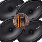 2 Pairs of Rockford Fosgate Prime R168X2 220W Max (110W RMS) 6" x 8" 2-Way Prime Series Coaxial Car Speakers - 4 Speakers + 100FT Speaker Wire + Free Gravity Phone Holder