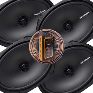 2 Pairs of Rockford Fosgate Prime R168X2 220W Max (110W RMS) 6" x 8" 2-Way Prime Series Coaxial Car Speakers - 4 Speakers + 100FT Speaker Wire + Free Gravity Phone Holder 