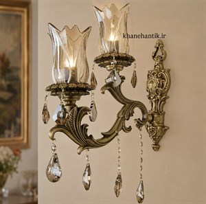 چراغ دیواری دو شعله آنتیک