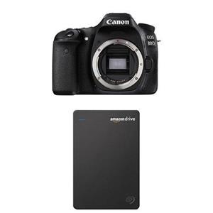 Canon EOS 80D Digital SLR Camera Body (Black) with Seagate 1TB Hard Drive and 1-Year Amazon Drive 