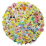 100 PCS Spongebob Squarepants Stickers Cartoon Waterproof Stickers Car Laptop Helmet Luggage Vintage Skateboard Wall Decor Gift for Kids